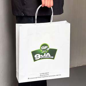 Sacs à emporter personnalisés en gros, sacs en papier de haute qualité pour restaurants, hamburgers, pizzas, fast-food - Product Image 5