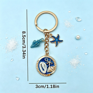 Llavero de Metal de Aleación de Zinc con Logotipo Personalizado, Concha Marina, Estrella de Mar, Concha de Mar, Esmalte, Recuerdo de Playa, Souvenir Marino - Product Image 4