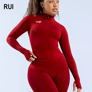 Camiseta de Yoga RUIQUWIN OEM Ligera, Reversible y de Secado Rápido para Mujer, Transpirable, de Manga Larga y Espalda Cruzada para Correr y Hacer Ejercicio - Product Image 1