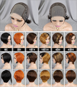 Perruque à Closure 4x4 Coupe Courte Pixie Cheveux Humains Brésiliens 100% Style Lisse Dentelle Transparente Vente Chaude pour Femmes Noires - Product Image 6