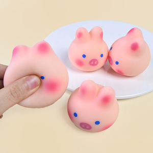 Hot Selling Anti Stress Soft Cute Cherry Blossom Pig Rabbit Stress Relief Toy Pink and Tender Pig Stress Relieving <b>Ball</b> - Product Image 4