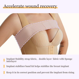 <span class=keywords><strong>Soutien</strong></span>-<span class=keywords><strong>gorge</strong></span> Faja Top Shapewar d'augmentation mammaire de récupération <span class=keywords><strong>post</strong></span>-chirurgie avec ceinture de bande de stabilisation d'implant - Product Image 4