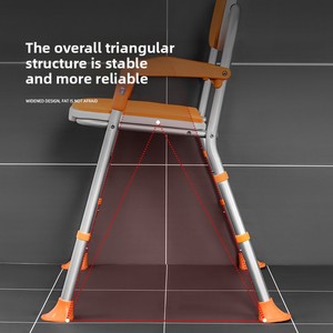 Siège de douche pour personnes handicapées équipement de sécurité de salle de bain barre d'appui en alliage d'aluminium tabouret de douche pliable chaise de bain pour personnes âgées - Product Image 3