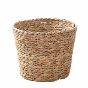 Woven Storage Basket Round Handmade Straw Tulip Decor Desktop Organizer - Product Image 3