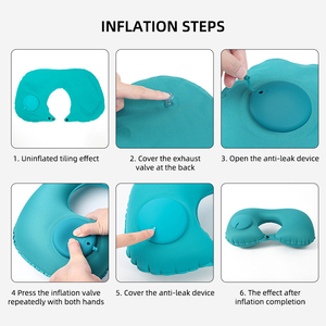 Almohada de Viaje Portátil en Forma de U para Avión, Impermeable y Agradable al Tacto, Personalizable, Venta al por Mayor, Soporte para el Cuello - Product Image 5