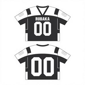 Camiseta Deportiva Corta Personalizada con Estampado Retro de Fútbol y Béisbol, Estilo Oversize, para Entrenamiento en Equipo, Malla Transpirable, Estilo Americano 100% - Product Image 1