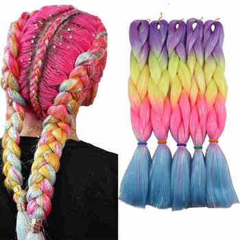Hot Selling 24'' 100g Colorful Glitter Tinsel Synthetic Hair Braids for Black Women Dyed with Unique Chemical Processing