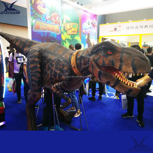 Disfraz de T-Rex para adultos de vida realista, traje de dinosaurio de látex para caminar con pierna oculta de dinosaurio para parque de aventuras interior y exterior para jardín - Product Image 4
