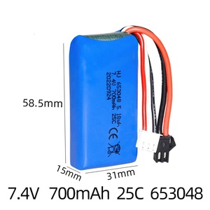Có thể sạc lại 653048 2S 7.4V 700mAh 25C tỷ lệ cao Lipo RC Polymer gói pin - Product Image 3