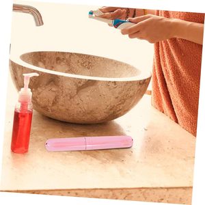 Étui à brosse à dents rond écologique et portable en plastique PS, pour voyages, maison, salle de bain et hôtels - Product Image 5