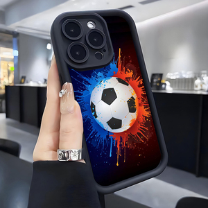 <span class=keywords><strong>Coque</strong></span> de téléphone portable antichoc en TPU avec motif de football bleu et rouge, style lentille d'appareil photo, pour <span class=keywords><strong>iPhone</strong></span> 12 13 14 15 16 17 18 Pro Max - Product Image 3