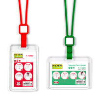 Porte-badge d'identification, porte-carte d'identité en plastique T-1368, manchon d'insigne de travail de carte dur vertical pour le bureau, l'école, l'usine