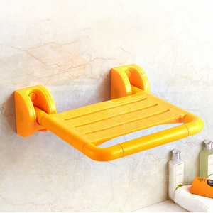 Siège de douche pliant mural en plastique et acier inoxydable 320x405mm pour personnes âgées, accessible aux toilettes - Product Image 1