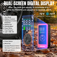 Démarreur de voiture portable et pompe à air 150 PSI avec arrêt automatique, écran LCD, gonfleur de pneus DC12V pour voiture et moto