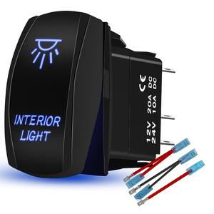 <span class=keywords><strong>Yacht</strong></span>-Schalter, Wasserdichter Auto-Umbau-Schalter 5-polig 2-Positionen Wippschalter Bootsförmig Rückstellbar/Selbsthaltend - Product Image 6