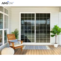 Porte coulissante en verre anodisé argenté AMJ, coupe-vent, imperméable et économique, idéale pour les logements sociaux