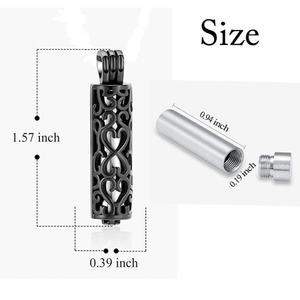 Stainless Steel Pendant Necklace Perfume Bottle <b>Locket</b> Hollow Openable Urn Keepsake Vial Aromatherapy <b>Memorial</b> Jewelry - Product Image 3