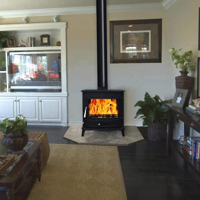 大ガラス屋内薪ストーブ