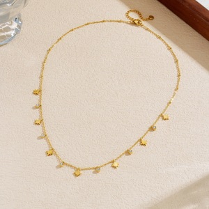 Star Pendant Necklace Gold Plated Stainless Steel Chain Bezel Set Diamond Everyday Wear - Product Image 2
