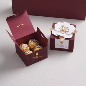 Boîte en papier personnalisée <span class=keywords><strong>pour</strong></span> fête de mariage avec petite fleur <span class=keywords><strong>pour</strong></span> chocolats gelée bonbon cadeau - Product Image 5
