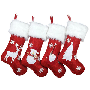 Nouvel an et noël lumineux Led noël femmes <span class=keywords><strong>chaussettes</strong></span> père noël bonhomme de neige brodé vacances bas noël cadeau sacs - Product Image 3