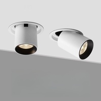 Blanc/noir encastré réglable LED Downlight 12W étirement spot éclairage simple/double tête
