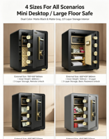 Caja Fuerte Inteligente con Huella Dactilar, Contraseña Digital, Gabinete de Seguridad Antirrobo, Armario Oculto para Guardar Objetos de Valor en Casa u Oficina, D-45FS