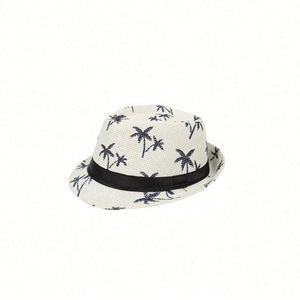 Spring and Summer Casual Travel Jazz Character Paper Hat Coconut Printed Outdoor Beach <b>Sunscreen</b> Hat - Product Image 3