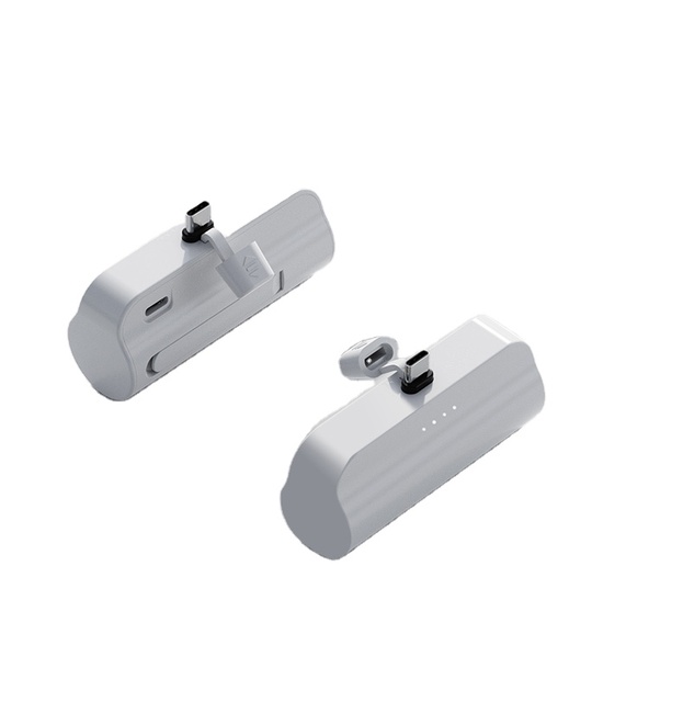 Factory Wholesale Custom Capsule Power Bank 5000mAh Mini Portable Pocket Size Mobile Charger 10W Li-Polymer Tail Plug Design
