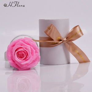 HFlora, superventas de alta calidad, flor eterna en caja de regalo redonda blanca, flor preservada, rosa roja para regalo de cumpleaños, amiga - Product Image 4