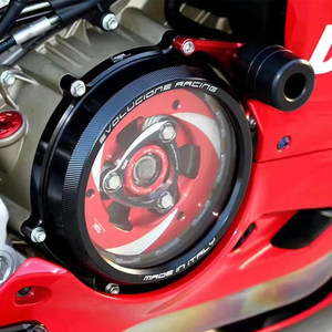 Pour Ducati 959/1199/<span class=keywords><strong>1299</strong></span> V2 <span class=keywords><strong>V4</strong></span> et OLIVER, couvercle d'embrayage transparent modifié avec design transparent - Product Image 3