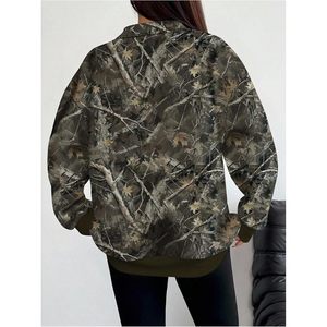 SOLY HUX Pull personnalisé pour femme en camouflage 100% polyester, col zippé 1/4, manches longues, respirant, tricoté, streetwear - Product Image 4