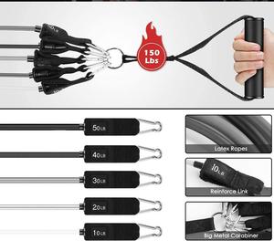 Lot de 11 Cordes Élastiques de Fitness en TPE, Tube Extenseur de 150 lb pour Entraînement Musculaire de la Poitrine, Fitness Intérieur/Extérieur - Product Image 4