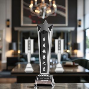 Premio de trofeo de cristal de estrella de alta calidad, grabado de impresión ultravioleta personalizable, varias formas, dibujos animados DIY Feng Shui - Product Image 1