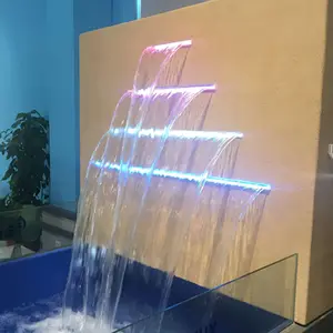 Fonte de água acrílica inoxidável, decoração para piscina