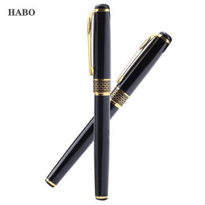 <span class=keywords><strong>Habo</strong></span>-Bolígrafo de lujo de alta calidad, bolígrafo de diseño OEM con logotipo personalizado, bolsa negra, regalo de negocios - Product Image 1