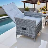 Ensemble de canapé à dossier haut réglable fauteuil en rotin inclinable ensemble de canapé en osier patio inclinable ensemble de chaise longue d'extérieur pour jardin