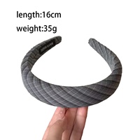 Serre-tête fin et large Daou de 16 cm, couleurs unies et à carreaux, accessoires capillaires durables de haute qualité pour femmes et filles
