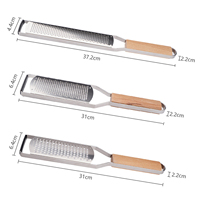 Coupe-légumes multifonctionnel Coupe-légumes Hachoir Citron Zesteur d'agrumes Râpe à fromage en acier inoxydable avec manche en bois