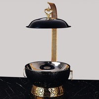 BOSAI Réchaud de buffet de luxe à couvercle suspendu, capacité 6L/8L, chauffe-plat à alcool, options de couleurs or/noir/blanc non revêtues