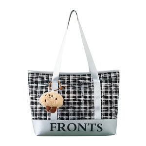 Fronts Women's Tote Bag Black White Zigzag Pattern Shoulder Crossbody Bag Spring 2024 Fashionable Design Everyday Use - Product Image 5