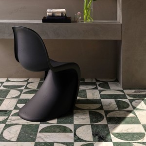 Зеленый камень Верде Гватемала Бьянко Каррара, белый мрамор, полумесяц, мозаика, водоструйный медальон, дизайн мраморного пола - Product Image 5