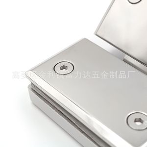 Stainless Steel Shower Enclosure Hinge 90 Degree <b>Mirror</b> Finish Modern Minimalist Design Bathroom Glass <b>Door</b> Clip F-N007 - Product Image 4