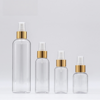 Flacon pulvérisateur transparent en PET de 50 ml/100 ml/120 ml/250 ml avec bouchon à vis, impression sérigraphiée personnalisée, emballage pour soins de la peau, fourni par l'usine