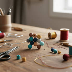 Perline in Legno Ilan 12mm Tonalità Morandi per Creazione di Gioielli Artigianali - Product Image 2