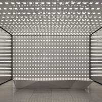 Système de carreaux de plafond en métal personnalisé artistique européen Design fantaisie avec solution d'éclairage LED