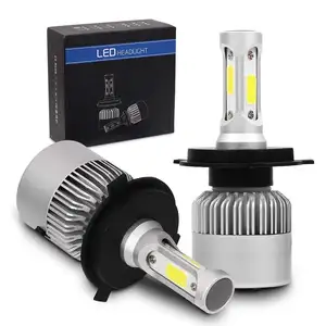 Araç aydınlatma sistemi, S2 cob araba 9005 9006 h1 led ışık h4 h7 h11 72w 8000lm yuvarlak led far lambaları araba için