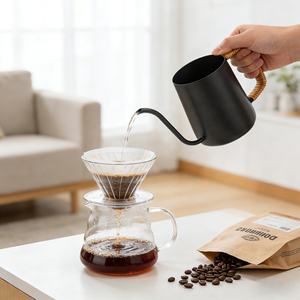 Cafetera de goteo de cuello de cisne larga y estrecha, 0.35/0.6L, color negro - Product Image 2