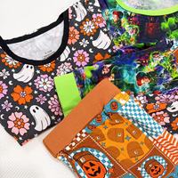Pyjama décontracté imprimé à prix d'usine, 95% bambou 5% élasthanne, barboteuse bébé à manches longues et short, vêtements pour bébé doux pour la peau