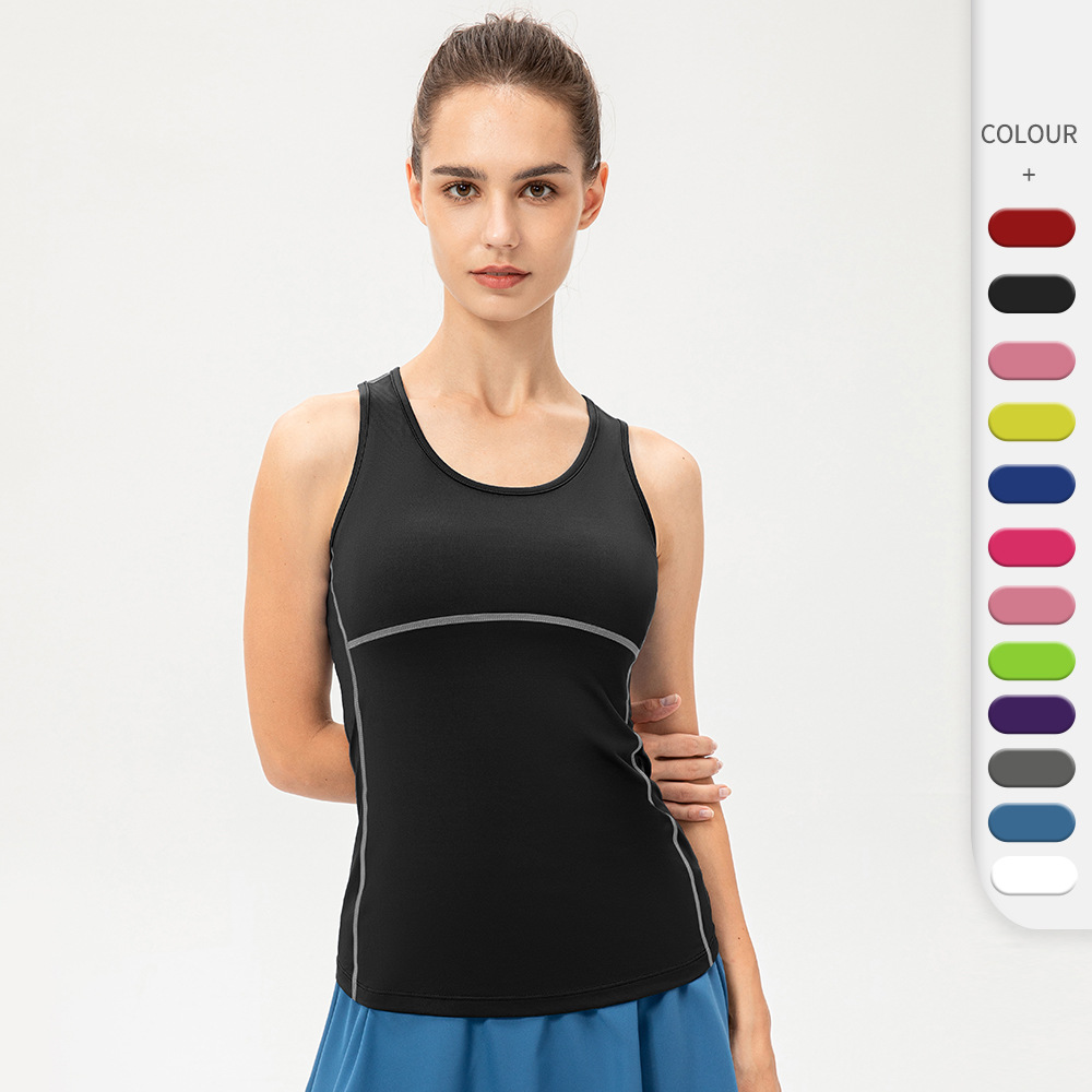 Wholesale Women's Breathable Cowl Neck Four-Way Stretch Yoga Workout Crop Tank Top with Front Logo Athletic Gymwear Sexy